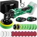 KIMO 20V Cordless Buffer Polisher Kit, 25Pcs Polishing Kit, 6 Speeds to 6000RPM Cordless Polisher with 2*2000mAh Batteries, 4 Inch Buffer Polisher for Car, Motorcycle, Truck Detailing, Scratch Remover