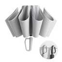 Kesteo Loss Proof Umbrella, Travel Security Auto Reverse Fold Windproof Umbrellas for Rain, Locks Onto Carabiner Handle Umbrella, Gray