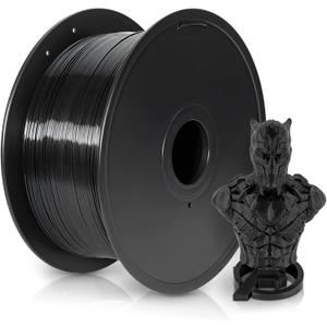 Petg Filament 1.75,Toughness Enhanced Black Petg Vacuum Sealed,3kg Spool Adhere Well Tangle-Free 3D Printing Filament,Dimensional Accuracy 1.75mm 0.02mm Fit Most FDM Printer