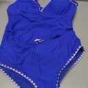 ANRABESS Womens Tankini Set Two Piece Swimsuit Tummy Control V Neck Top Bathing Suit High Waisted Color Block Swimwear 2026 Royal Blue, Large