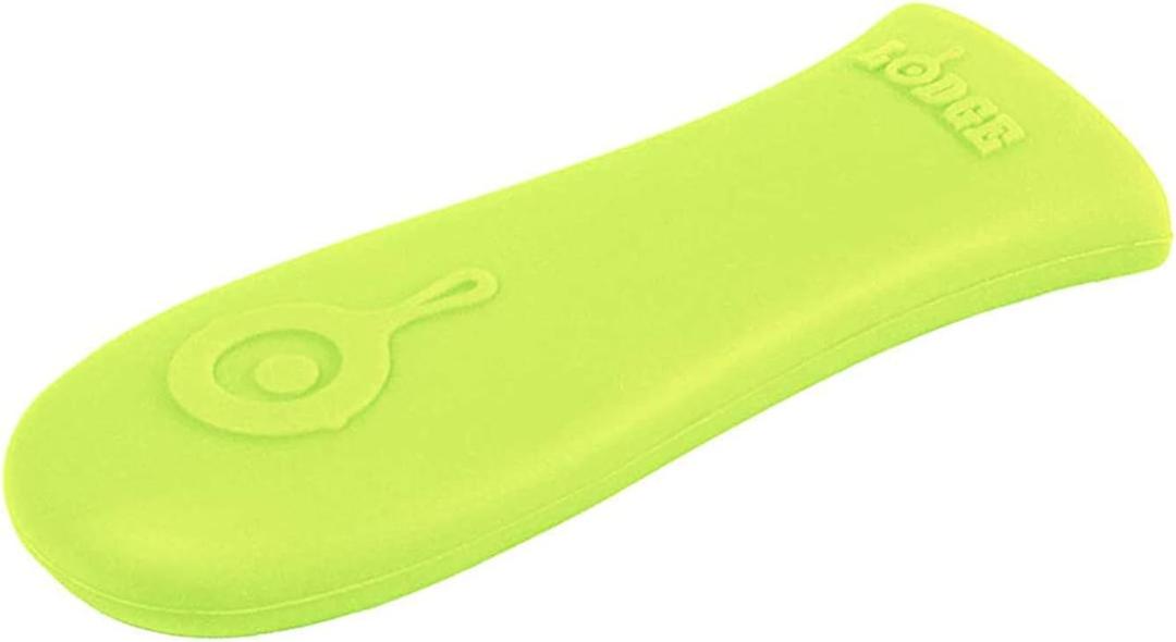 Lodge Silicone Hot Handle Holder - Dishwasher Safe Hot Handle Holder Designed for Lodge Cast Iron Skillets 9 Inches+ w/ Keyhole Handle - Reusable Heat Protection Up to 500 - Green