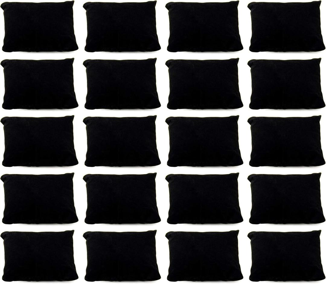AUEAR, Velvet Bracelet Watch Pillow Black Jewelry Pillows Bangle Cushions Display Stand Set for Box (20 Pcs)