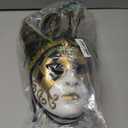 Syhood 2 Pcs Jester Mask Vintage Venetian Couples Masquerade Mask Full Face Decoration for Mardi Gras Party (Checkered, Black)