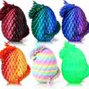 Impossmaker 8" 3D Printed Easter Dragon Eggs with 3D Printed Dragon Inside, Easter Basket Stuffers Mini Dragon Egg Set Articulated Crystal Dragon Fidget Toy for Adults Teens