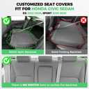 for Honda Civic Leather Seat Covers, Sedan EX 2022-2026, Sport 2025 2026, Custom Fit Car Seat Cover Full Set, Waterproof Accessories, Black (60/40 Split Benches-with Rear Armrest)