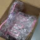 DAOYA Hanging Shower Caddy Over Shower Head, Anti-Swing Shower Organizer For Inside Shower With 2 Soap Holders, Multi Hooks, Rustproof Bathroom Accessories, Pink (XL)