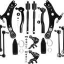 Front Lower Control Arm Ball Joint fit 2002-2003 for Toyota Camry for Lexus ES300 2004-2006 for Lexus ES330, Suspension Kit with Inner Outer Tie Rod End w/Steering Boot Sway Bar Link - 14pc Set