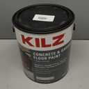KILZ 1-Part Epoxy Acrylic Concrete & Garage Floor Paint, Silver Gray, Satin, Interior/Exterior Concrete Paint for Basement Floors, Porches, Driveways & Pool Decks, 1 Gallon