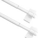 Multi functional hanging poleMagnetic Curtain Rods for Metal DoorsNo tools required,Multi-Use Adjustable Appliance for Windows Iron Steel Places09-16 Inch2 Pack,White
