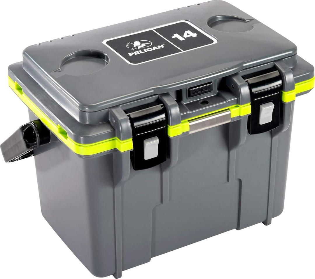 Pelican 14 Quart Cooler, Dark Gray/Green (13 liters)
