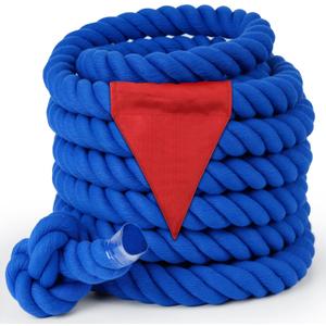 Tug of War Rope for Kids and Adults, Field Day Outdoor Lawn Yard Family Reunion Birthday Party Game, Outside Camping Picnic Games, Backyard Carnival for Team Building Activities, Blue 40FT