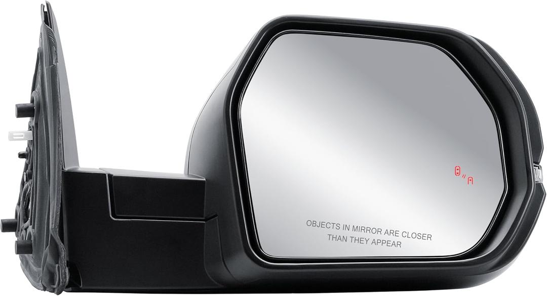 Passenger Right Side Door Mirror Power Heated with BLIS and Turn Signal Light Textured Black Cover Manual Folding for Toyota Tundra Sequoia 2022-2025