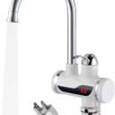 110V Instant Tankless Electric Water Heater Faucet 360 Rotating Hot Water Faucet with LED Digital Display Fast Heating Tap for Kitchen Bathroom Big Under Bend