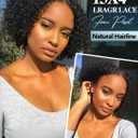 Short Lace Front Wigs Kinky Curly Human Hair Wig Glueless Side Part Brazilian Virgin Human Hair Curly Bob Wigs with Baby Hair for Black Women (Natural Color,10 Inch)