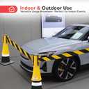 Pyle Retractable Traffic Cone Warning Belt - Hazardous Caution Tape Style, Warning/Emergency Belt, Magnetic & Weather Resistant Design, Retractable Belt Length: Extends Up to 10 ft. - Pyle PCNTP16.5