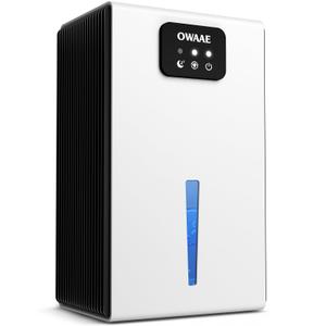 Dehumidifier, 1000 sq.ft Quiet Dehumidifiers for Home Bedroom Bathroom Basement with 95oz Water Tank, Sleep Mode, Auto Shut-Off 7 Colors LED Light, White