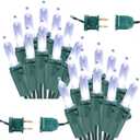 Brizled Christmas Tree Lights, 2 Pack 33ft 100 LED Christmas Lights, 120V UL Certified Connectable Xmas Light Indoor Outdoor, Clear Mini Light for Xmas, Tree, Home, Holiday, Green Wire, Bright White