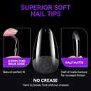 2 x Gelike ec Short Almond Nail Tips: 240PCS Soft Gel Tips for Almond Shaped Full Cover Gel Nail Tips Pre Etched - PMMA Resin Clear False Nails 10 Sizes