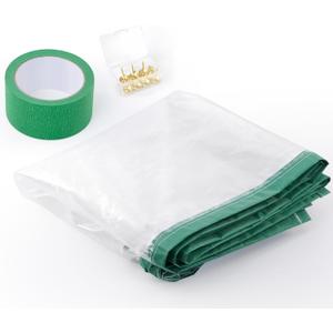 Dust Barrier Door Kit for Construction Containment - Magnetic Self-Closing Protection Kit, Easy to Install, Reusable, Living Room/Kitchen/Bathroom Remodel, Fit Commercial Door Size (5'W x 8.5'H)