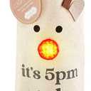 Mud Pie Light Up Christmas Bag, Deer, 15" x 4 3/4"