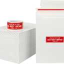 100 Pack 5x7" Cardboard Envelopes, 250GSM Thin Photo Mailers Shipping Envelope for Trading Cards with "DO NOT BEND" Labels, Small Self Seal Document Envelope - White