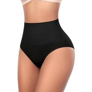 Werena Tummy Control Shapewear Underwear for Women High Waisted Body Shaper Panties Shaping Briefs L Black (Mid Rise)