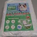 Pet Soft Disposable Cat Diapers - Diaper for Female & Male Cats, Puppy Doggie Diapers for Female Dogs with Adjustable Foam Tail Hole, Small (24Pcs, GN Flowers)
