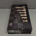 3 in 1 Magnetic Chess Set & Checkers Backgammon Board Game Set, 15" Wooden Folding Chess Board, Tournament Portable Travel Chess Set, Beginner Chess Board Game for Adults & Kids