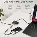 Belkin Connect 4-Port USB-C Hub - USB C Hub Multiport Adapter Dongle with 4 USB-C 3.2 Gen 2 Ports - High-Speed 10G Data Transfer for Laptop, MacBook, iPad, PC, and More - 100W PD
