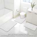 Arotive Memory Foam Bathroom Rug Mat 47x17, Ultra Soft and Absorbent Bath Mat, Machine Wash Dry, Comfortable Bath Rug Carpet for Bathroom Floor, Tub and Shower, Ivory