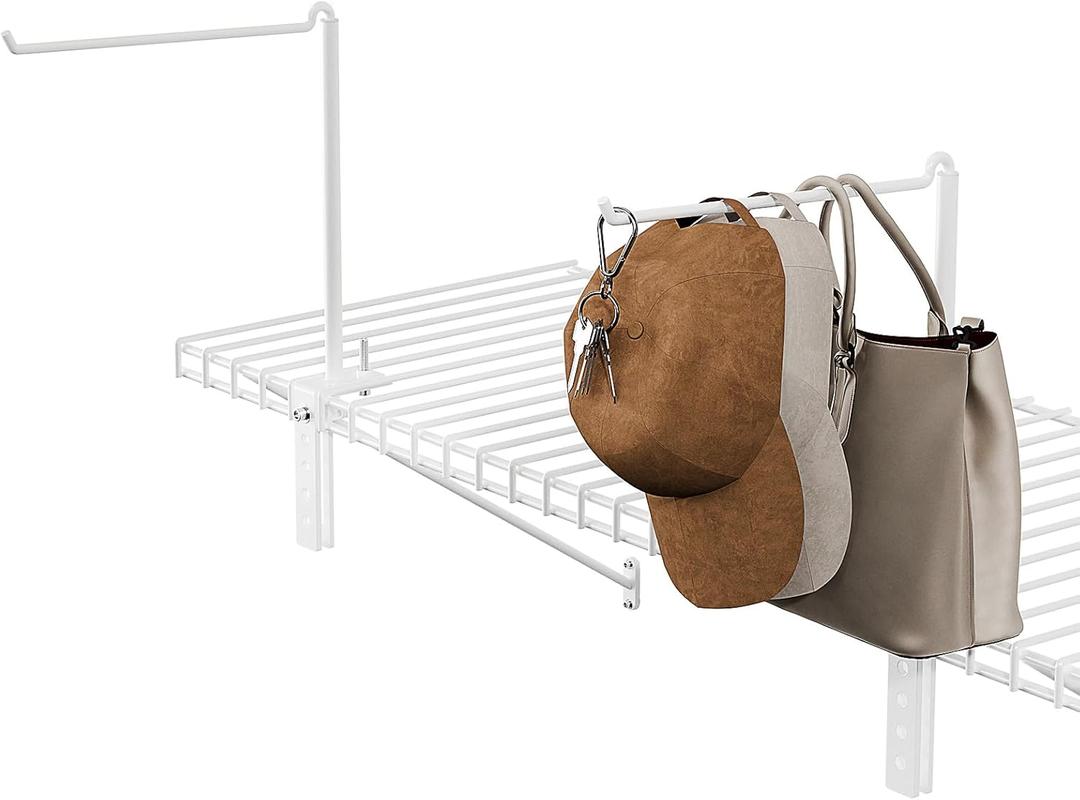 HOUSE AGAIN 2 Pack Multifunctional Storage Rack with Baseball Caps, Metal Clothes Organizer and Hat Holder Hanging 20 Caps, Closet Rack with 360Rotating Hooks Space Saving Only for Wire Shelf