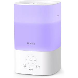 Humidifiers for Bedroom Home, 3.5L Top Fill Air Cool Mist Humidifiers for Baby Large Room Indoor Plants Nursery, Night Light, White