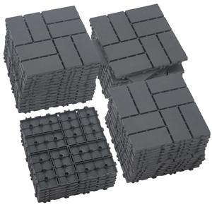 Plastic Interlocking Deck Tiles 36 Pack 12"x12" | Non-Slip Tool-Free Waterproof Outdoor Flooring All Weather Use Patio Floor Decking Tiles for Porch Poolside Balcony Backyard Garden | Dark Grey
