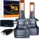 H7 Fog Light Bulbs, [30000]LM [65]W [6500K] 600% Brightness Upgraded White, 60,000 Hrs Lifespan, 1:1 Mini Size No Adapter Required CANBUS Ready,silent cooling fan, Wider Driving Vision Plug and Play