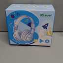 iClever BTH12 Kids Bluetooth Headphones,Colorful LED Lights,74/85dBA Safe Volume,85H Playtime,Bluetooth 5.2,Over Ear Wireless Headphone Built-in Mic for iPad/Tablet/Airplane, Deep Black