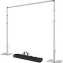 Pipe and Drape Backdrop Stand, 12x10ft Heavy Duty Adjustable Background Frame with Metal Base, Back Drop Holder for Parties Photography Wedding Photoshoot Decoration