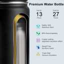 koodee 16 oz Water Bottle Stainless Steel Double Wall Vacuum Insulated Water Bottle for School Wide Mouth Sports Bottle with Leakproof Spout Lid (Black)