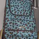 Rockland Fashion Softside Upright Luggage Set,Expandable,Telescopic Handle,Wheel, Blue Leopard, 2-Piece (14/19)