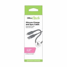 CELL CANDY SILICONE CHARGE and Sync Cable 3ft for Apple 8-pin 3ft