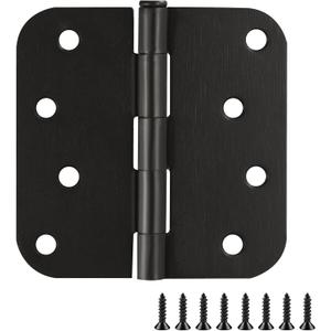 Door Hinges for Interior Doors 9-Pack 4-inch x 4-inch  Rounded 5/8-inch Radius Steel Door Hinge  Oil Rubbed Bronze  Fits Standard Doors  Design House 191155