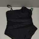 Blooming Jelly Women's Sexy One Piece Bathing Suits One Shoulder Swimsuits Slimming Mesh Swimwear (Large, Black)