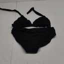 Yonique Women Two Piece Bathing Suits Push Up Bikini Set Halter Swimsuit Vintage Swimwear (Medium, Black)