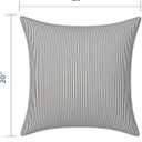 LVTXIII Outdoor Throw Pillows 20x20 Patio Waterproof Square Pillows with Piping Fade Resistant Accent Pillow for Spring Summer Garden Decoration, Set of 2, Strip Grey