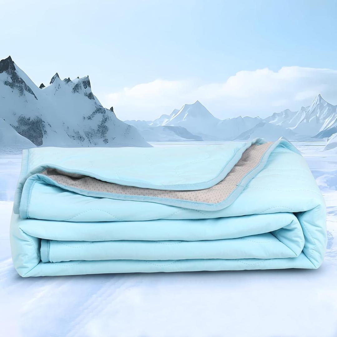 Chicute Cooling Blanket for Dogs - Q-MAX>0.4 Waterproof Pet Throw Blanket Bed Cover, Non-Slip Dog Blankets for Couch Protector, Washable Furniture Cover for Summer, Blue, 60x80