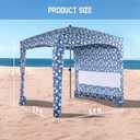 UPWELL Beach Tent Easy Set Up Canopy Sun Shelter Shade with UPF 50+UV Protection Portable Beach Umbrella Outdoor Sunwall with Sand Pockets for Fishing Backyard Camping (Blue Stripe)