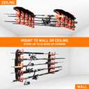Hikeen Fishing Rod Holders, Fishing Pole Holders for Garage, Wall or Ceiling Mounted Fishing Rod Rack Holds Up to 10 Rods（1 Pack）