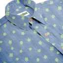 Tipsy Elves Button Down Shirts for Men - Valentines Day, Mardi Gras and St Patricks Day Mens Button Ups (Blue, L)
