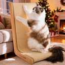 CHEERHOME PETS Sisal Cat Scratcher for Indoor Cats Scratching Pad Vertical Cat Scratcher L Shape Cat Scratching Board Cats Scratch Post Solid Wooden Cat Furniture(Large)