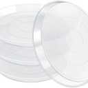 FUIJOL 4 Pack Clear Plant Saucer, Durable Plant Drip Trays Saucers for Pots, No Holes Water Catcher Trays for Indoor Outdoor Planter, Sturdy Base Plate (18", Clear)