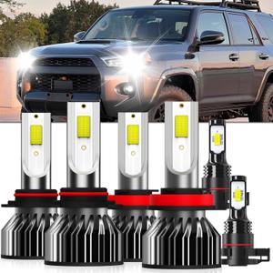 Lights Fit For Toyota 4Runner 2014-2021, 9005 High Beam H11 Low Beam h16 Fog Light Bulbs, High Power 6500K White Light, Pack of 6 (Toyota 4Runner 2014 2015 2016 2017 2018 2019 2020 2021)